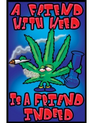 A Friend With Weed Black Light Poster