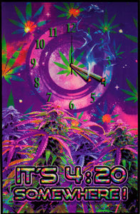 Its 420 Somewhere Velvet Blacklight Poster