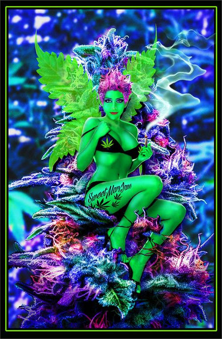Weed Fairy Mary Jane Blacklight Poster