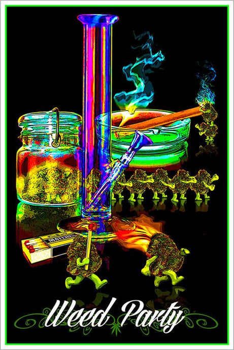 Weed Party Blacklight Poster