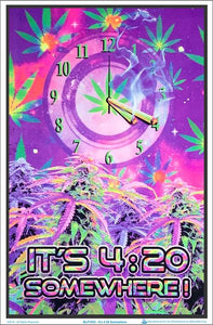 Its 420 Somewhere Velvet Blacklight Poster