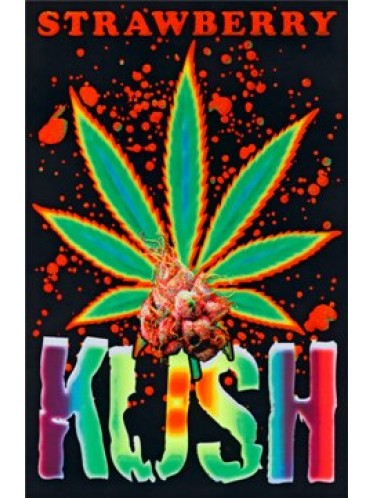 Strawberry Kush Black Light Poster